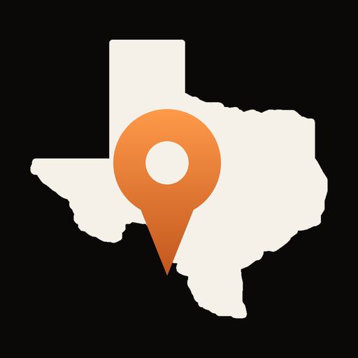 TexasRoam logo — Texas with a map pin